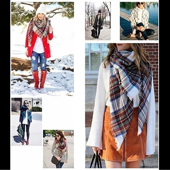 MYSTERY COLOR Cashmere Acrylic Knitted Triangle Scarf - Picture 2 of 6